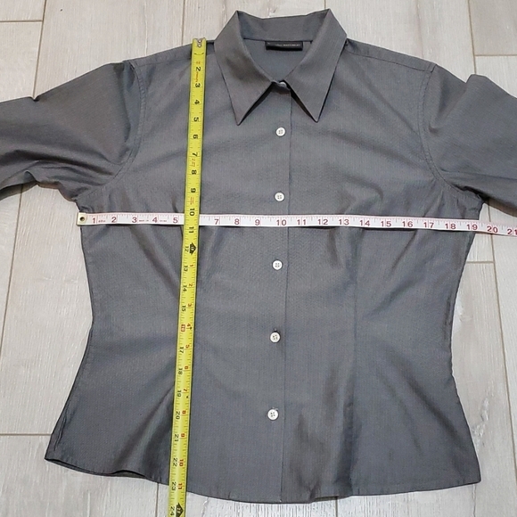 BANANA REPUBLIC Button Down Shirt, Long Sleeve, Sz M, Gray, Cotton, NEW - Picture 6 of 11